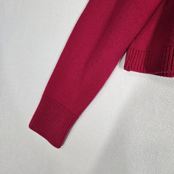 Zara Crop Sweater Sz S Pink Fuschia High Neck Turtleneck Cropped Pullover - Picture 5 of 12